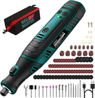 Multifunktionswerkzeug Akku - NEU MASTER 8V 2.0Ah Akku Rotationswerkzeug mit 117