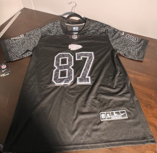Nike NFL Unique Black Kansas City Chiefs #87 Kelce Jersey Camo Patterned Sleeves
