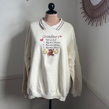 Vintage Grandma's Rules Embroidered Cottage Crewneck