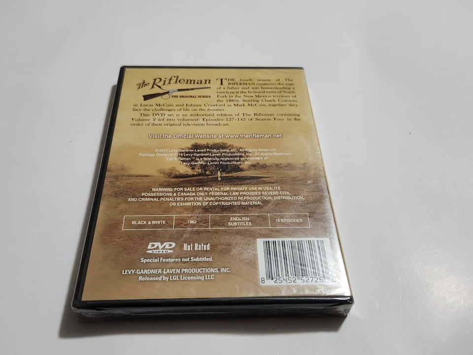 The Rifleman: Season 4 Volume 2 (Episodes 127-142) (DVD, 1962) BRAND NEW! - Image 2 of 3