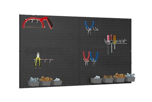 TNINE 28PC 4 PEGBOARD PANELS & ACCESSORIES - BLACK