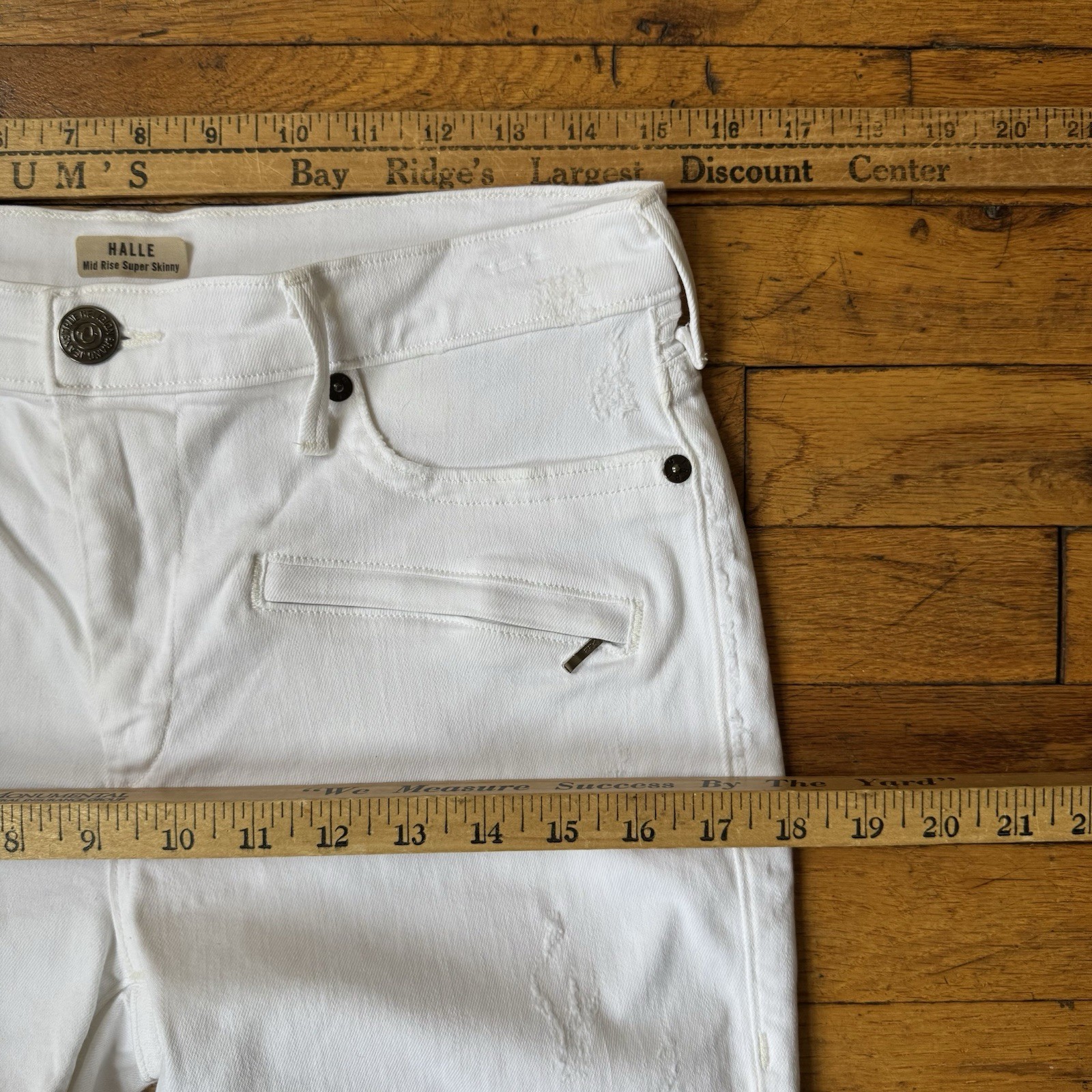 True Religion Women's White Halle Jeans 30 Mid-Rise Skinny Distressed thumbnail 8