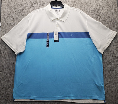 IZOD Advantage Performance Golf Polo Shirt Men 4XB Multi Classic Fit Slit UPF 50