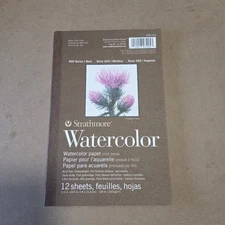 Unused Strathmore Watercolor Sketch Book - 12 Sheets (5.5in x 8.5in)