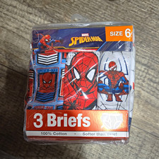 Marvel Spider-Man Boys Brief Underwear 3-Pack Size 6 Multicolor Cotton