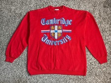 Vintage 90s Cambridge University Shield Crest Sweatshirt Mens XL Red Sweater USA