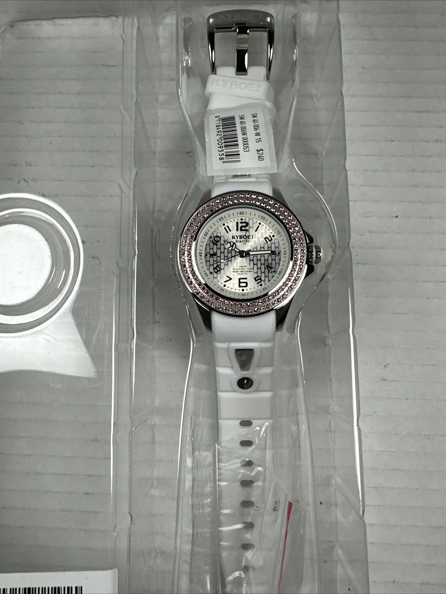 Kyboe Silicone Original Giant 40 Stainless Steel Watch Wristwatch Off White/gray Kyboe Silicone Original Watch Giant 40 MM White Radiant Pink  main image 3