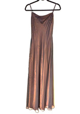 Betsy and Adam Black Mesh Beaded Layered Floral Gown Size 4