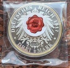 Gigant XXL Jumbo 100 mm / 376 g Gigantenprägung | 3 Mark 1917 Deutsches Reich