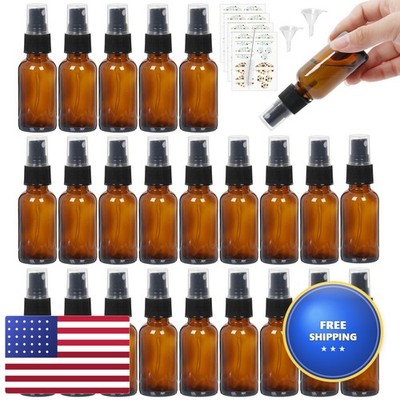 STARSIDE 24-Pack 1oz Amber Glass Spray Bottles Fine Mist Sprayer 66-01000-447