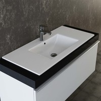 Vilstein Keramik Einbauwaschbecken Waschbecken Waschtisch Einsatz Becken 100Cm