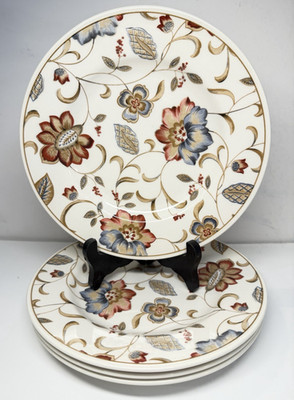 Queens Churchill Jacobean Salad Plate Bowl Dinnerware 8 1/2'' Floral Set 4 New