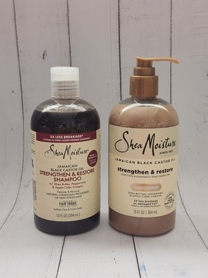 (Set of 2) Shea Moisture Strengthen & Restore Shampoo & Conditioner, 13 fl oz