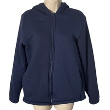 Z by Zella Women's Full Zip Fleece Hoodie Navy Blue Activewear Size S