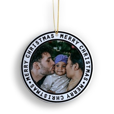 Personalisierte Keramik Deko - Frohe Weihnachten Rahmen Baby Familie Foto süß