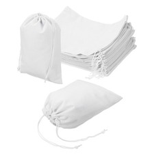 12 Pcs Velvet Drawstring Bag 6.7 x 9" Jewelry Pouches Gift Bags, White