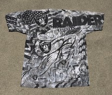 Vintage 90s Los Angeles Raiders All Over Prin...