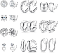 10 Paar Clip Ohrringe Damen Gold Silber Ohrclips Ohne OhrlöCher Ohrklipser Hypoa