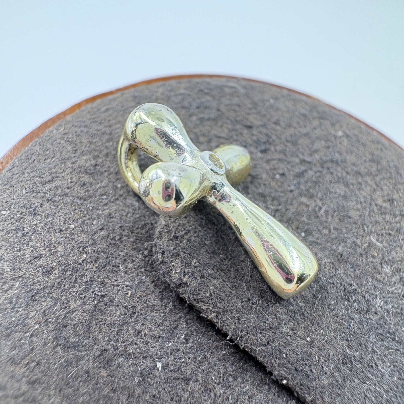 VTG Solid Sterling Silver 925 Rounded Cross Penda… - image 3