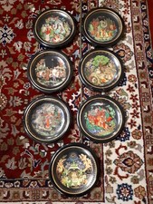 7x Vintage Teller Porzellan Tianex Bradex Rus...