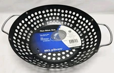 BBQ Grillware Non-Stick 11" Round Wok with Stainless Steel Handle Model# 16123