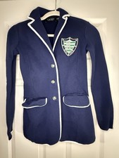 Lauren Ralph Lauren Women s Navy Blazer Jacket Crest Logo Size XXS