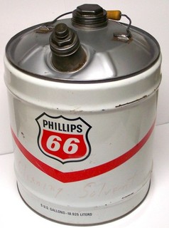 vintage Phillips 66 5 gal gas oil can EX original rust free condition