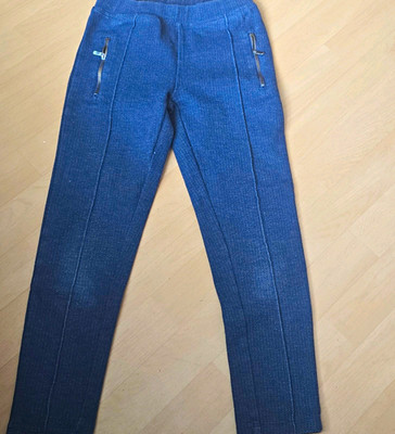 YIGGA Mädchen Jeggings Leggings blau, Reißverschlusstaschen, elast. Bund Gr. 134