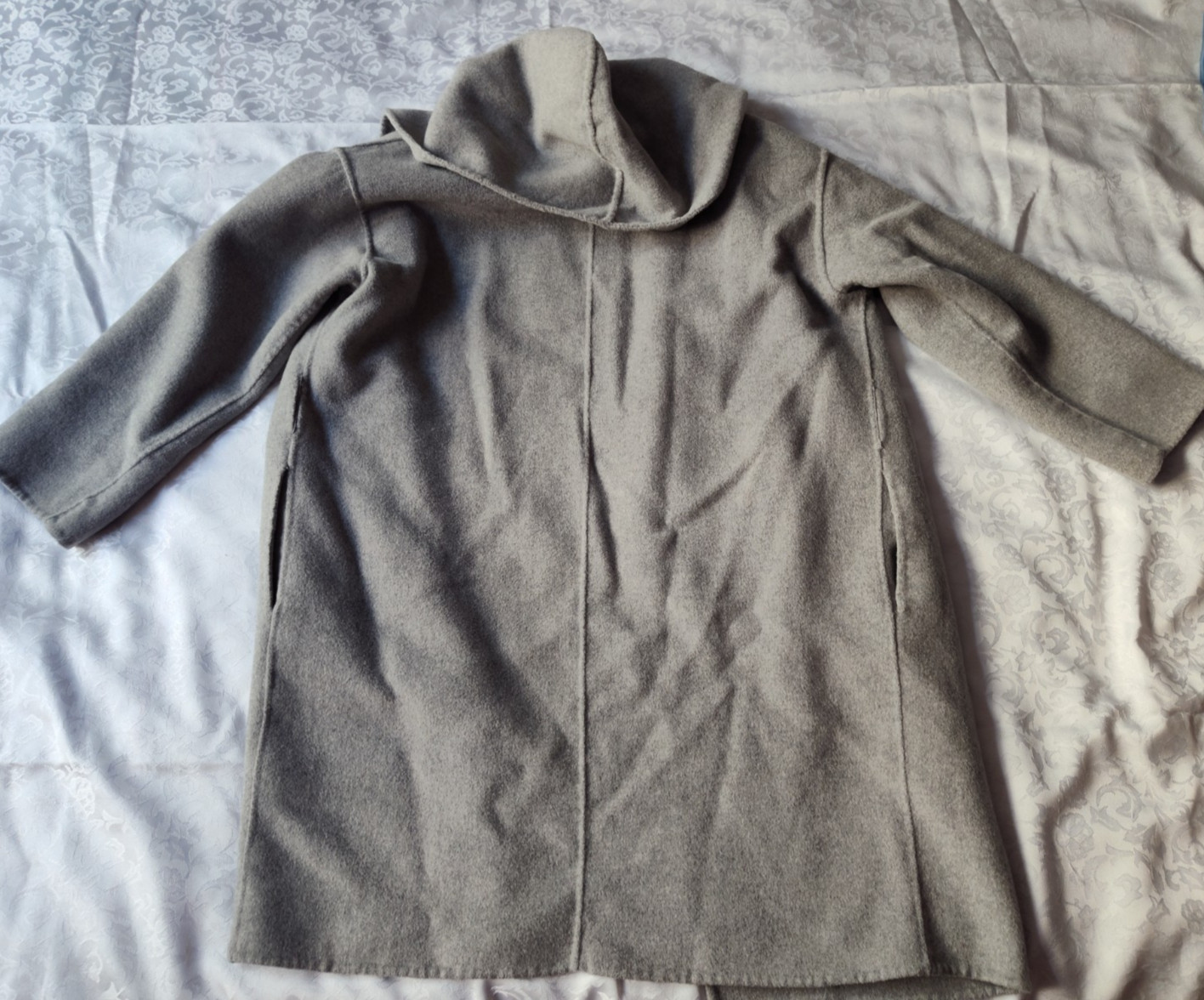 Zara Basic Outerwear Women's Gray Wool Blend Hood… - image 9