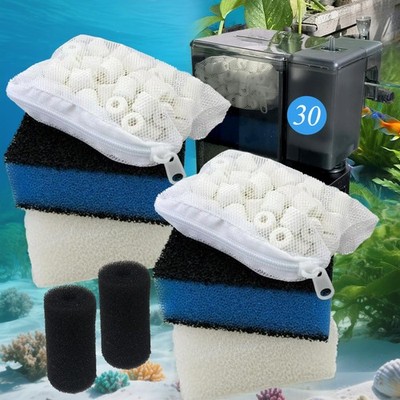 2 Sets of Upgraded Three-Stage Filtration Fish Tank Filter for AquaClear 30 P...