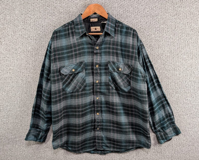 Northwest Territory Vintage Plaid Flannel Lumberjack Outdoor Button Shirt L