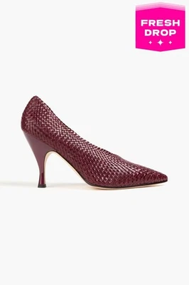 RRP€335 TORY BURCH Leather Woven Court Shoes US10 UK7 EU40 Pointed Toe - Image 1 of 4