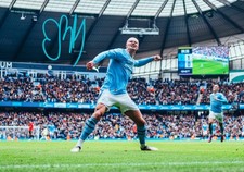 A3 A4 Framed Photo Signed Erling Haaland Manchester City Premier League