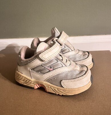Nike Toddler Baby Girls Pink And Grey Size 4C Sneakers Shoes