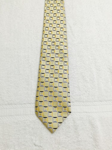 CLUB ROOM MENS TIE GOLD WITH BLUE S YELLOW 3.75 X 60 - Picture 2 of 5