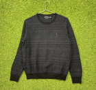 Polo Ralph Lauren Sweater Men's Large Fair Isle Merino Wool Blue Black Rare 90s