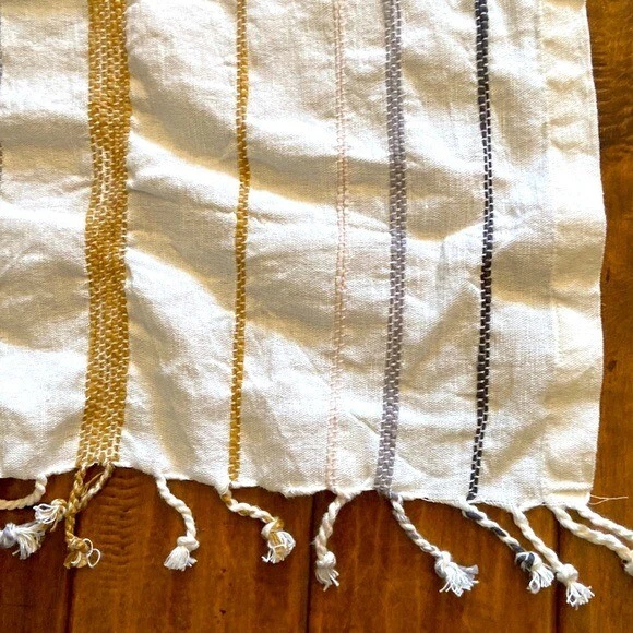 Hearth & Hand with Magnolia Beautiful Off-White Striped Table Runner. 92”x20” - Image 2 of 4