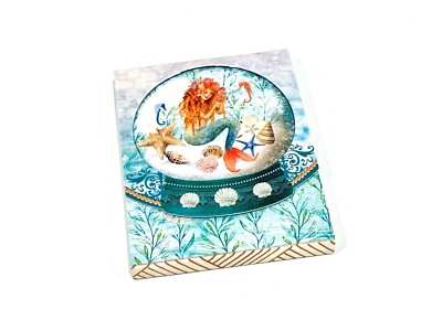 PUNCH STUDIO GLITTER EMBELLISHED MINI POCKET NOTEPAD MERMAID GLOBE