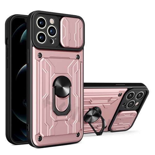Case For iPhone 15 Pro Max 14 13 12 11 8 Camera Cover Card Slot Shockproof Stand - Picture 28 of 33
