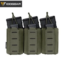 IDOGEAR Tactical LSR 9mm 556 Magazine Pouch Triple Mag Pouch MOLLE Laser Cut