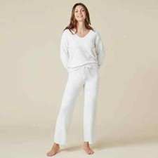 Softies Marshmallow Pajamas SMALL PJs Solid Marshmallow V-Neck Lounge Set 150