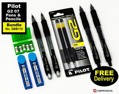 Pilot G2 07 Pens 31020 & Pencils 51015 Plus Accessories, Bundle SBB115