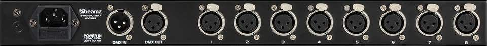 BEAMZ DMX SPLITTER / BOOSTER 8-WAY MIXER DIMMER LUCI