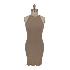 01524 H&M Halter Ribbed Knit Bodycon Dress Brown Size Large summer sexy casual