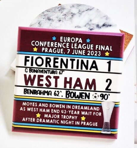 West Ham 2 v 1 Fiorentina, 2023 Conference League Finale, West Ham Marble Coaster - Bild 1 von 5