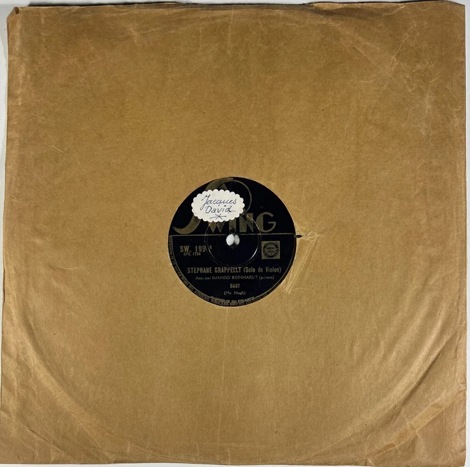 Django Reinhardt & Grappelly : Out of nowhere DISQUE 78 tours rpm SWING SW. 199 - Photo 4/4