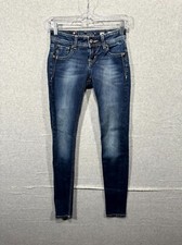 Miss Me Jeans Denim Skinny Embroidered Pockets Casaul Distressed Girls 24 Blue