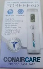 Conaircare Forehead Infrared Thermometer Compact One Button Fever Alert NEW