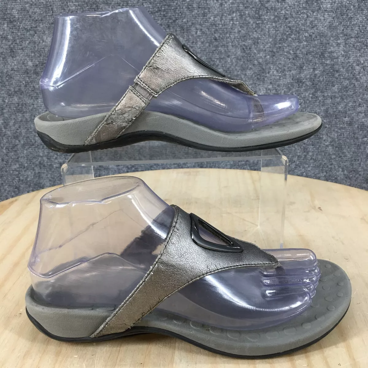 Orthaheel Sandals Womens 6 Vionic Yara Thong Flip Flops Gray Faux