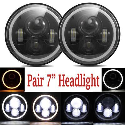 2x 7" Round 150W Total CREE LED Headlights Hi/Lo to 97-17 JEEP JK TJ LJ Wrangler